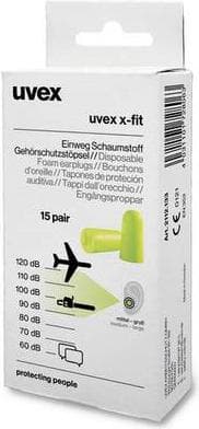 Uvex 2112133 x-fit öronproppar 37 dB engångs 15 par (2112133)