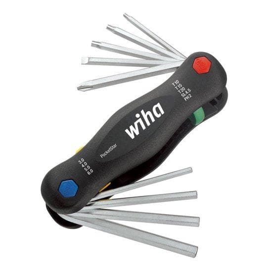 Wiha slitsad, Phillips-huvud, sexkant, TORX hylsnyckelset 9 delar SB351PG9X (25295)