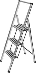 Miniatyrbillede 1 af 6: Wenko Husholdningstrappe 3-trins 44 X 119 Cm Aluminium Sølv