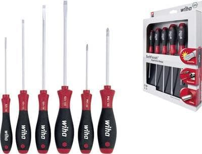 Wiha-korjaamoruuvimeisselisarja, 6 kpl, SoftFinish, ura, Phillips Pozidriv (07153)