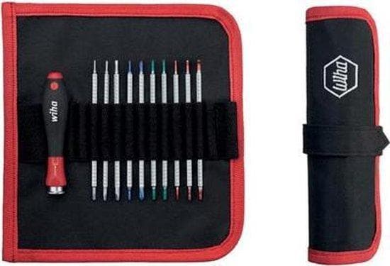 Wiha verkstad utbytbara blad set, 11 delar, slitsad, tvärskåra Phillips, invändig TORX, invändig sexkant (27820)