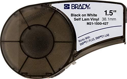 Brady B-427 - Vinyl - mat - permanent akryl - 102 mikron - sort på hvid - rulle (3,81 cm x 4,3 m) 1 rulle(r) (1 rulle(r) etiketter - til Brady BMP21-L