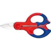 Knipex elektriker saks 95 05 155 SB længde 150 mm, med plastik bæltepose • Præcisionsslebet med tænder • Klinge med wire cutter • Med multi-komponent