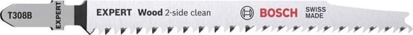 Bosch Tillbehör 2608900550 EXPERT “Wood 2-side clean” T 308 B Sticksågsblad, 3 st 3 st.