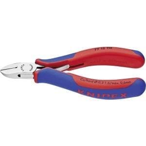 Knipex 77 12 115 elektronik og finmekanik sideskærer med skrå 115 mm