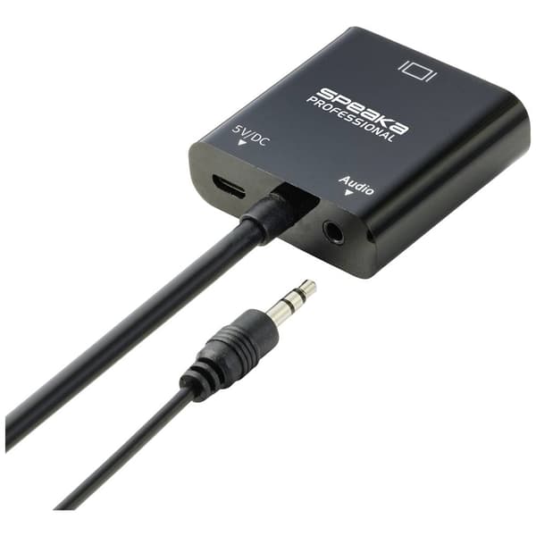 SpeaKa Professional SP-10352148 HDMI / VGA Adapter [1x HDMI® - 1x VGA] Svart 0.15 m