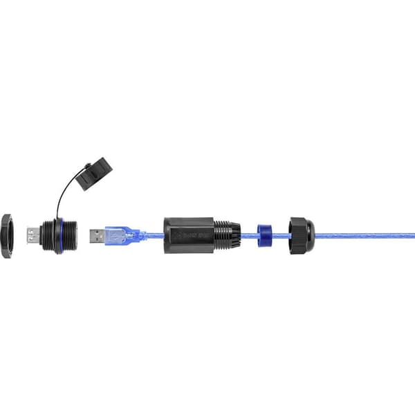 Renkforce USB 2.0 Kabel [1x USB 2.0 A hona - 1x USB 2.0 A hona] 1.00 m Med skyddskåpa