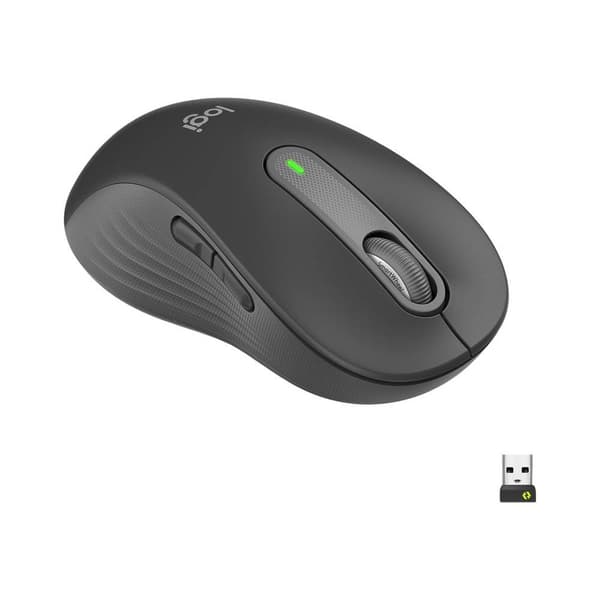 Logitech Signature M650 L left WiFi mus Trådlös, Bluetooth Storlek: L Optisk Grafit 5 Knappar 4000 dpi