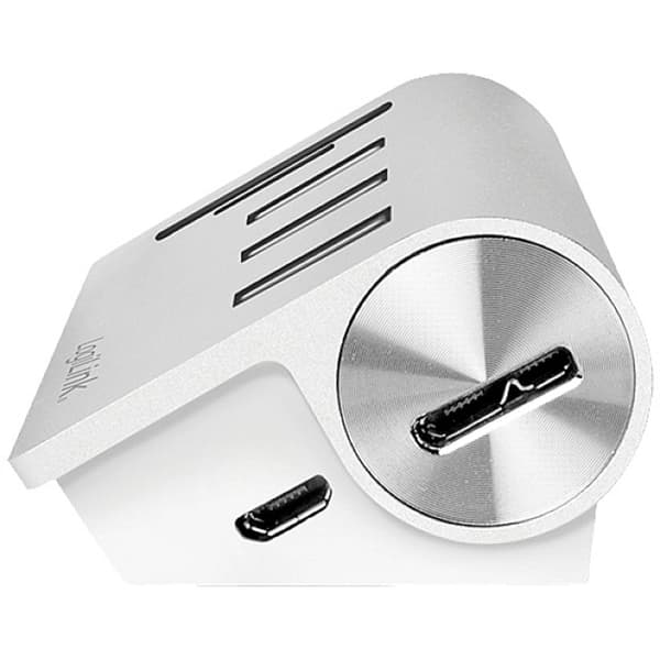 LogiLink CR0045 3+2 Port USB 3.0-hubb Aluminiumhölje, SD-kortläsare Silver