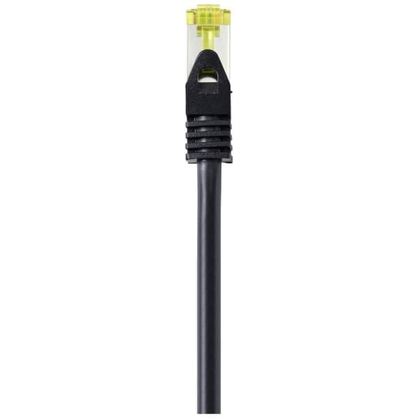Renkforce RF-4995166 RJ45 Nätverkkabel, Patchkabel CAT 6a (råkabel CAT 7) S/FTP 10.00 m Svart TPE-hölje, Flexibel, Flam