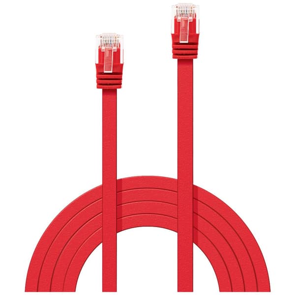 LINDY 47513 RJ45 Nätverkkabel, Patchkabel CAT 6 U/UTP 3.00 m Röd 1 st