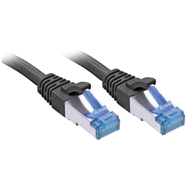 LINDY 47415 RJ45 Nätverkkabel, Patchkabel CAT 6A S/FTP 3.00 m Svart 1 st