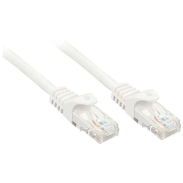 LINDY 48204 RJ45 Nätverkkabel, Patchkabel CAT 6 U/UTP 3.00 m Vit 1 st