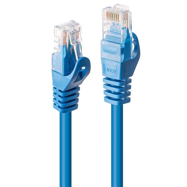 LINDY 48177 RJ45 Nätverkkabel, Patchkabel CAT 6 U/UTP 10.00 m Blå 1 st