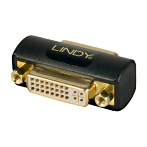 LINDY 41233 DVI Adapter [1x DVI-hona 24+5 pol - 1x DVI-hona 24+5 pol] Svart