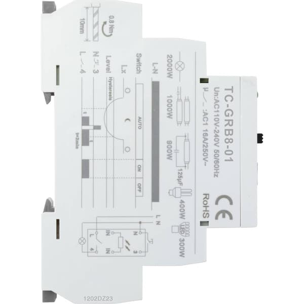 TRU COMPONENTS TC-9962740 TC-GRB8-01+PLS-02-0.2m Ljussensor 1 st 240 V/AC 1 NO (L x B x H) 90 x 64 x 18 mm