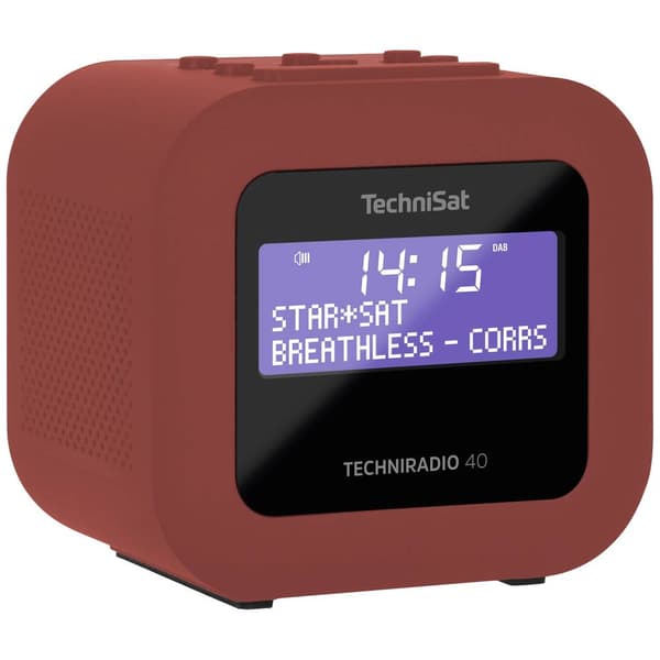 Fickradio TechniSat TECHNIRADIO 40, rot DAB+, FM Väckningsfunktion, inkl. högtalarlåda Röd