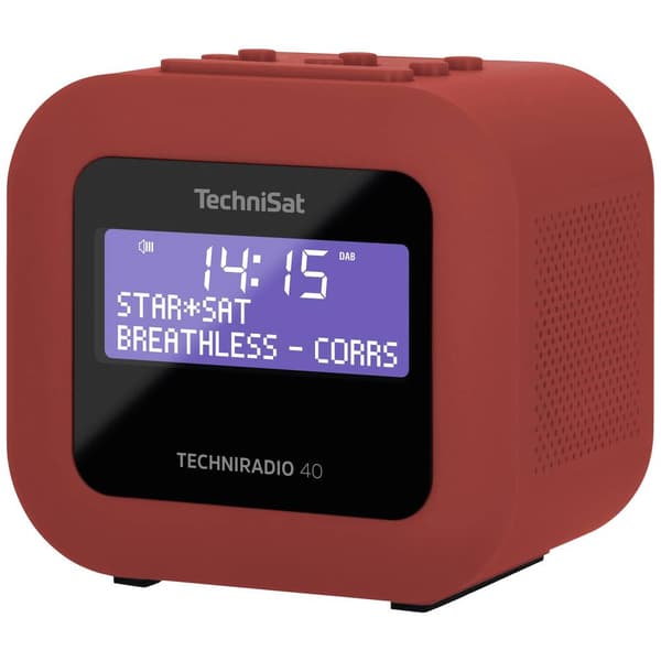 Fickradio TechniSat TECHNIRADIO 40, rot DAB+, FM Väckningsfunktion, inkl. högtalarlåda Röd
