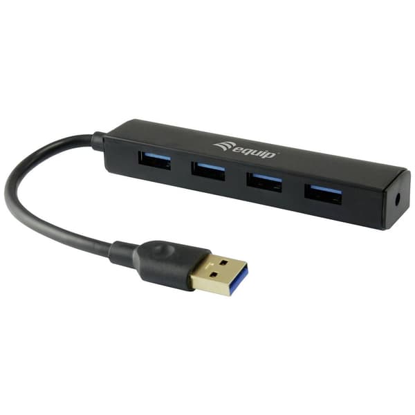 Equip 4 Port USB 3.0-hubb Svart