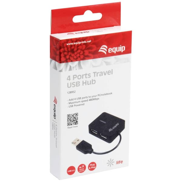 Equip 2 Port USB 2.0-Hub Svart