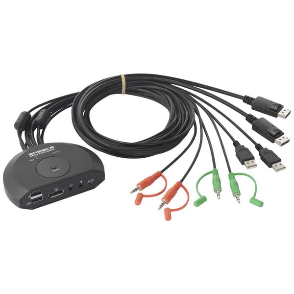 SpeaKa Professional SP-KVM-220 2 Port KVM-switch Display-Port 4096 x 2160 Pixel