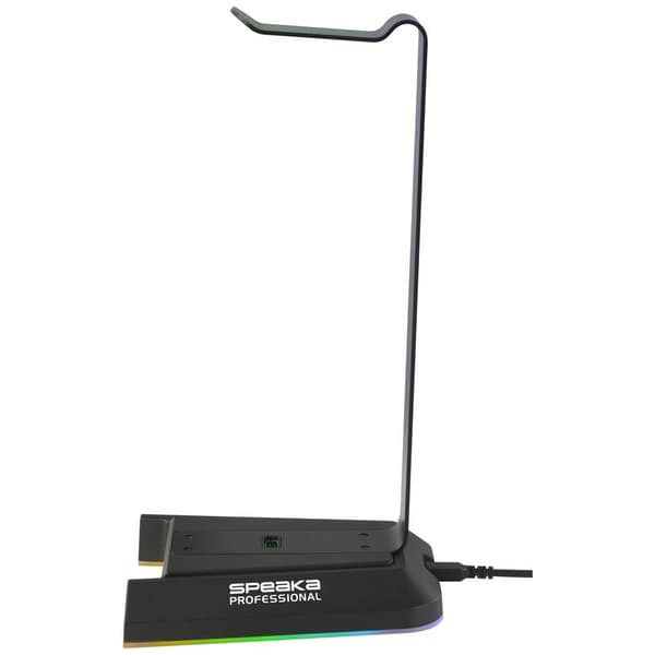 SpeaKa Professional SP-HPS-320 Hörlursställ Passar till:On-Ear-hörlurar, Over-Ear-hörlurar Svart