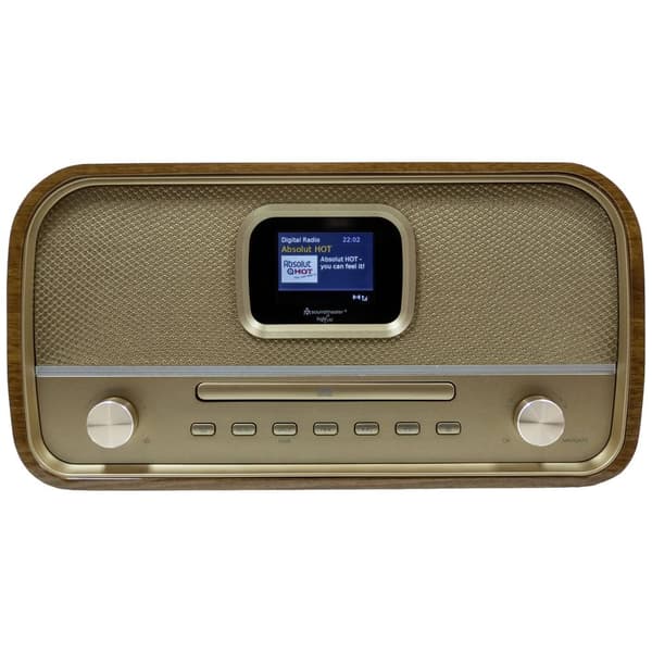 Bordsradio soundmaster DAB970BR1 DAB+, FM Batteri-laddningsfunktion, inkl. fjärrkontroll, Väckningsfunktion Brun