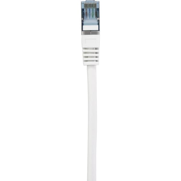 Renkforce RF-5044036 RJ45 Nätverkkabel, Patchkabel CAT 6A S/FTP 5.00 m Vit med låsskydd, Flamskyddsmedel 1 st