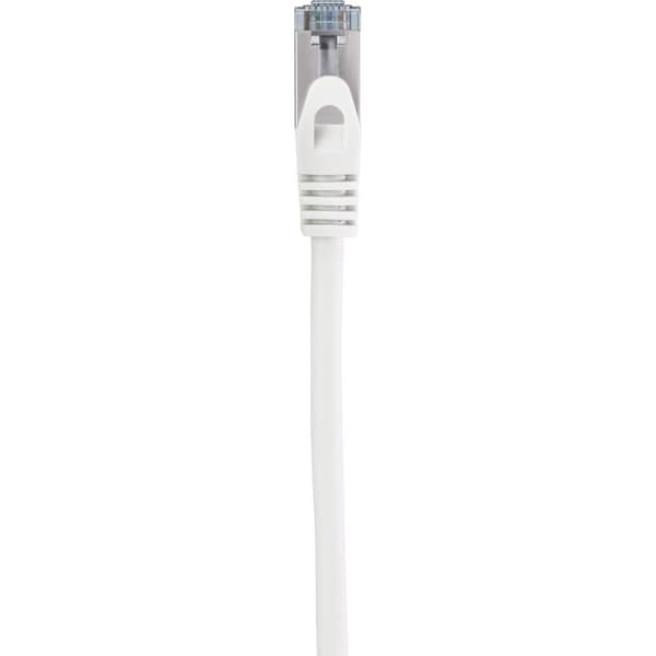 Renkforce RF-5044036 RJ45 Nätverkkabel, Patchkabel CAT 6A S/FTP 5.00 m Vit med låsskydd, Flamskyddsmedel 1 st