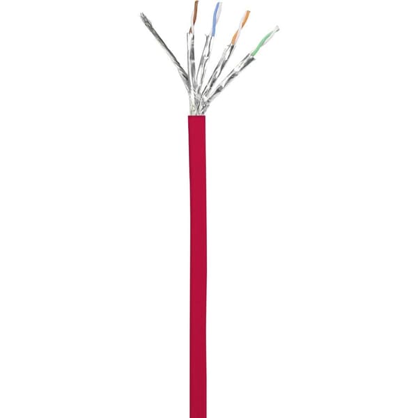 Renkforce RF-5043952 RJ45 Nätverkkabel, Patchkabel CAT 6A S/FTP 10.00 m Röd Flamskyddsmedel 1 st