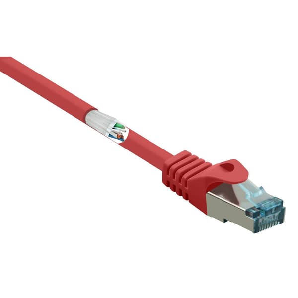 Renkforce RF-5043952 RJ45 Nätverkkabel, Patchkabel CAT 6A S/FTP 10.00 m Röd Flamskyddsmedel 1 st