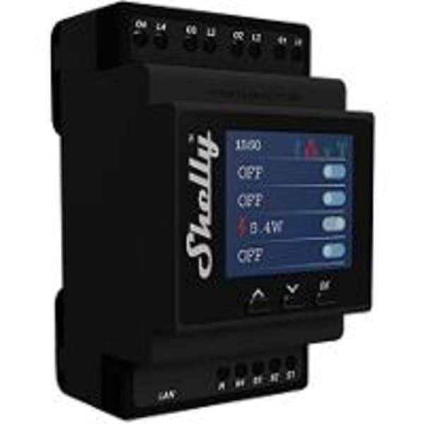Shelly Shelly Pro 4PM Shelly Styrenhet/Main Panel Bluetooth, Wi-Fi