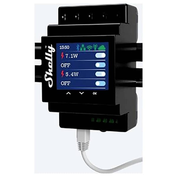 Shelly Shelly Pro 4PM Shelly Styrenhet/Main Panel Bluetooth, Wi-Fi