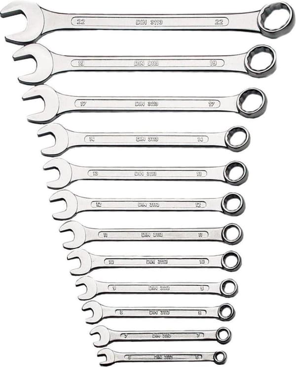 BRÜDER MANNESMANN Nyckelsats - 6 delar -6 till 14, 17, 19 och 22 mm