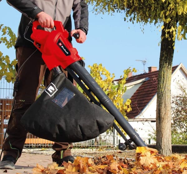 Einhell Sähköinen lehtipuhallin GC-EL 3024 E (puhallus, imurointi & silppuri, imuputki Ø75 mm, imuteho 650 m³/h, silppuamistoiminto 10:1, puhallusnope