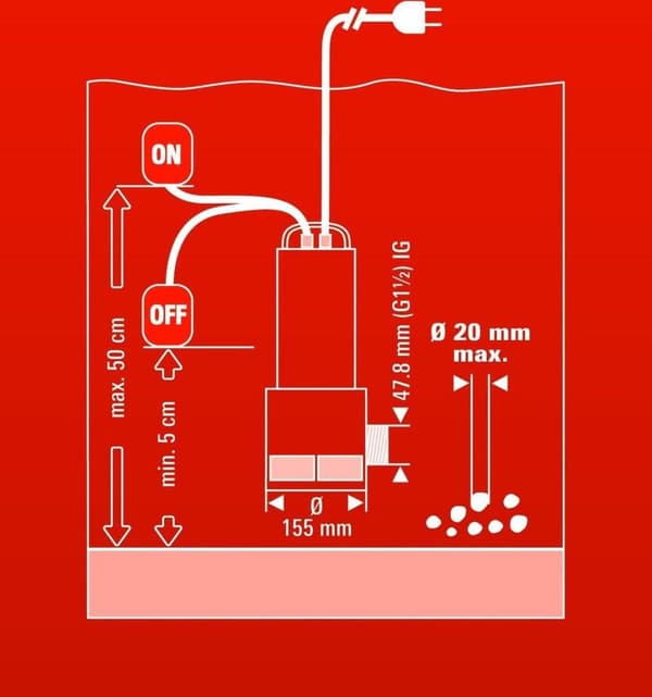 Einhell dränkbar pump 1000 W