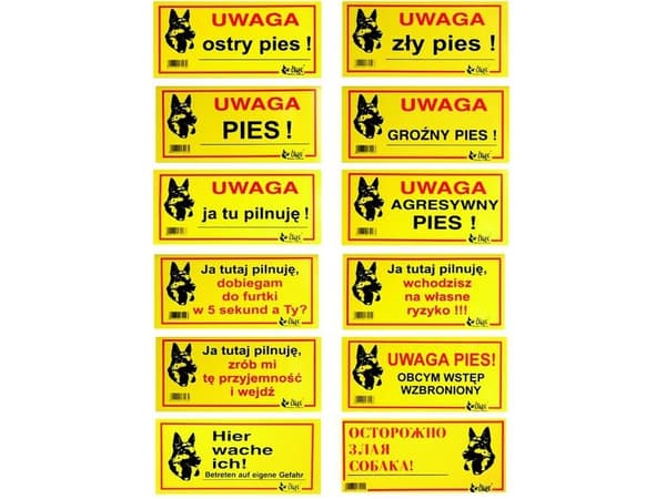 Dingo Metal varningsskylt - "Uppmärksamhet jag vaktar här, jag springer till wicket om 5 sekunder och du?"