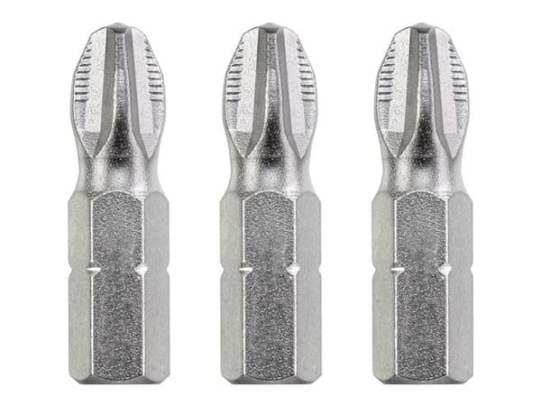 kwb 121001, 3 styck, Kryss, Phillips, PH 1, Stål, 25 mm, 25,4 / 4 mm (1 / 4")