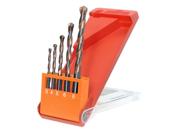 kwb 048300, Drill, Drill bit set, Høyrehåndsrotasjon, Legert stål, Murstein, Keramisk, Betong, Glass, Granitt, Marmor, Murverk, Medium-hardt tre,...,
