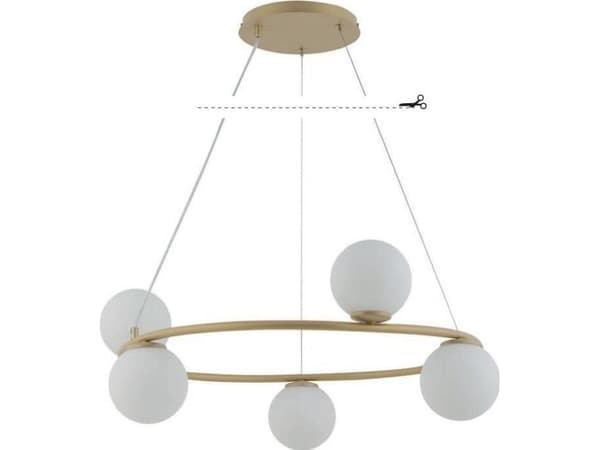 Sigma taklampa GAMA KOŁO Sigma 5-punkts guld modernistisk lampa