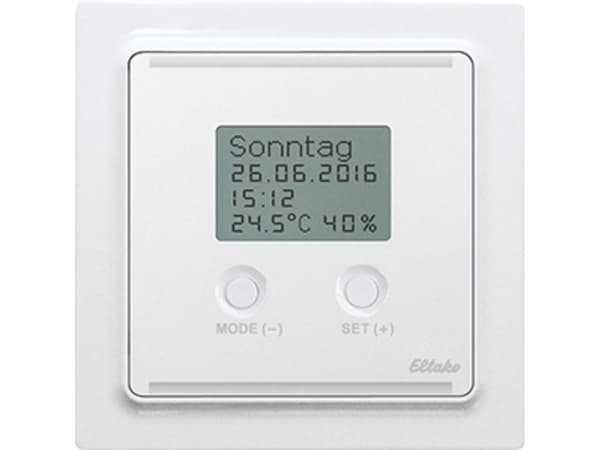 Eltako BUTH55ED/12V DC-wg Bus-ur-termohygrostat Overflademonteret