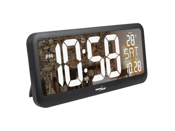 GreenBlue Extra large LCD wall clock GreenBlue, temperature, date, GB214