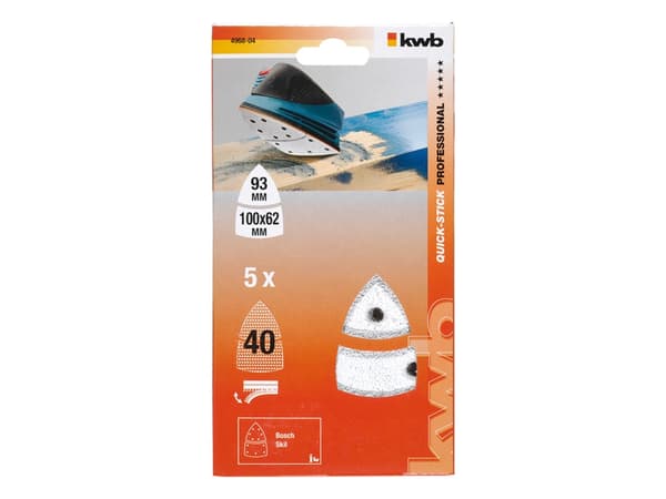 kwb 496804, Slipskiva, Trä, Silver, 5 styck