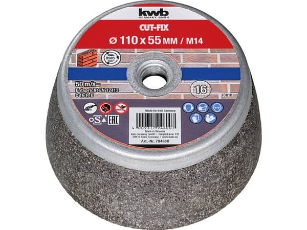 kwb 794600, Slipehjul, Stein, 8685 RPM, Alle merker, 11 cm, 1 stykker