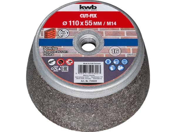 kwb 794600, Slipehjul, Stein, 8685 RPM, Alle merker, 11 cm, 1 stykker