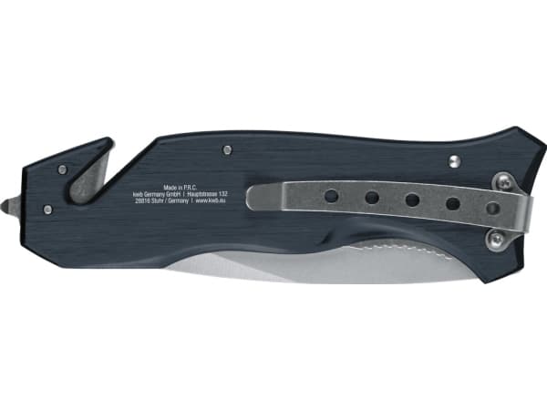 kwb 014710, Klappkniv med lås, EDC-kniv, Drop punkt, Rustfritt stål, Aluminium, Sort, Rustfritt stål