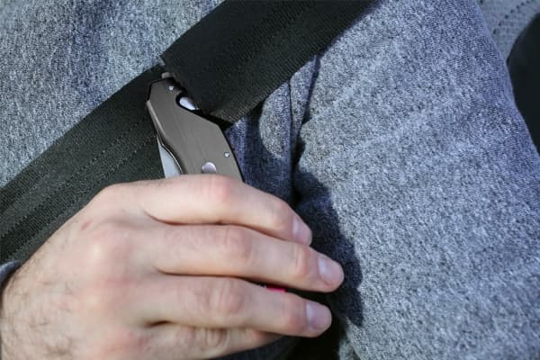 kwb 014710, Klappkniv med lås, EDC-kniv, Drop punkt, Rustfritt stål, Aluminium, Sort, Rustfritt stål