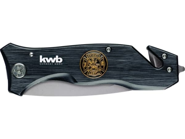 kwb 014710, Klappkniv med lås, EDC-kniv, Drop punkt, Rustfritt stål, Aluminium, Sort, Rustfritt stål