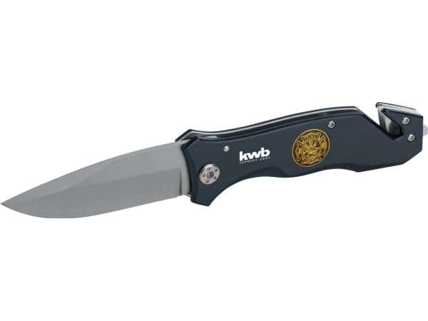 kwb 014710, Klappkniv med lås, EDC-kniv, Drop punkt, Rustfritt stål, Aluminium, Sort, Rustfritt stål