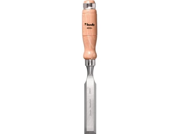 kwb 455924, Bred meisel, Skrå kant, Kromvanadiumstål, Tre, Tre, 24 mm